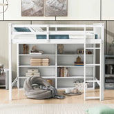 Bellemave® Loft Bed with 8 Open Storage Shelves and Built - in Ladder - Bellemave